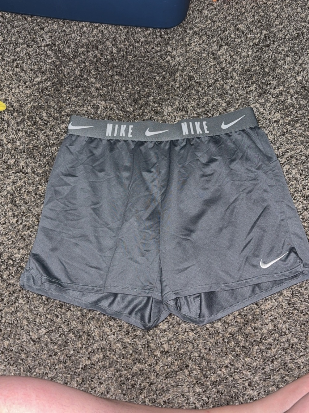 Nike Gray Girls' Athletic Shorts with Branded Waistband